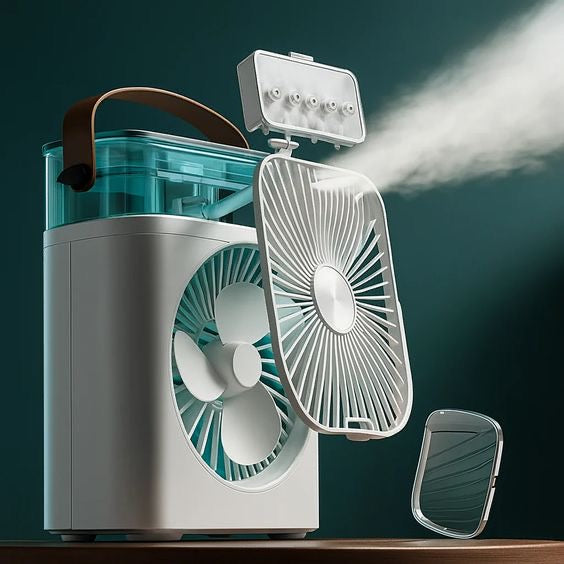 Ventilador humidificador de nebulización blanco